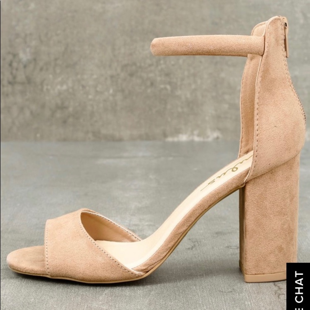 Nude suede heels (brand new) - size 6